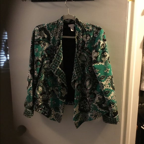 Chico’s Green, Black, White Blazer - Picture 7 of 11